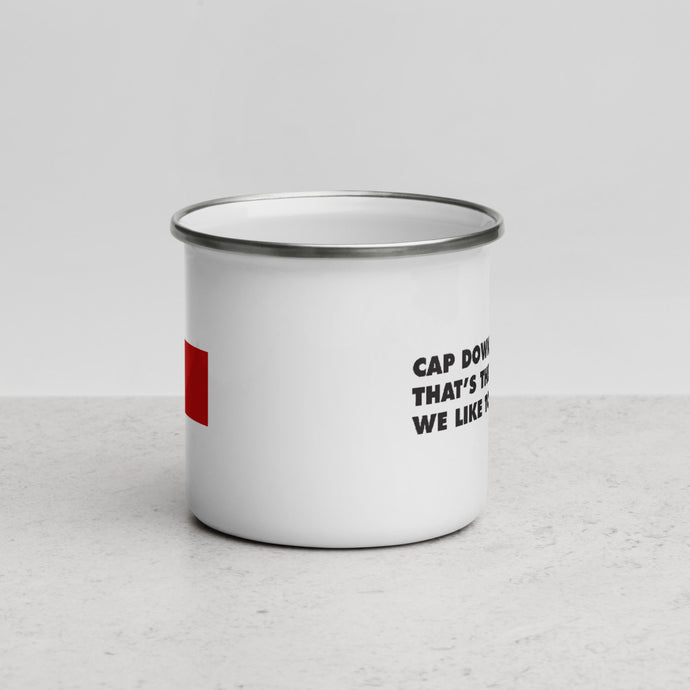 MAD - CAP DOWN / ASH UP - Enamel Mug